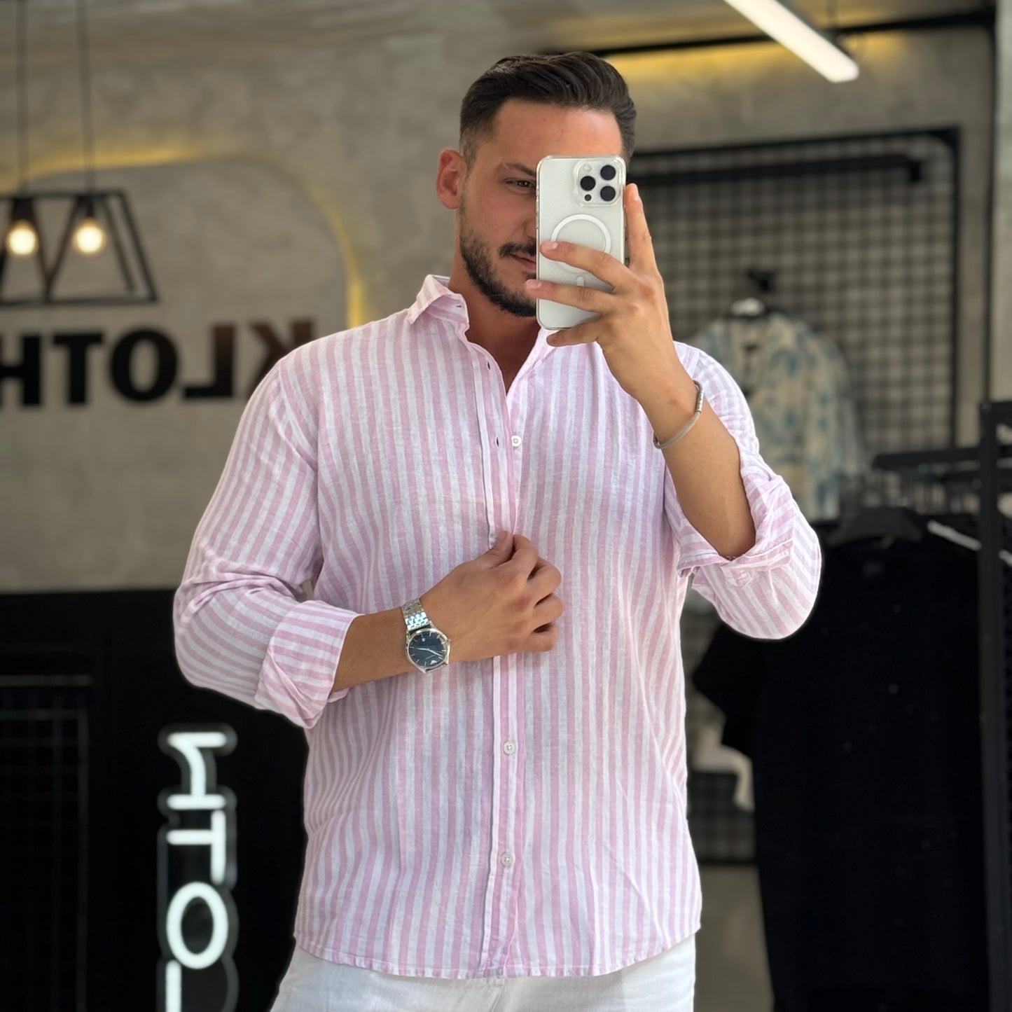 Striped Linen Shirt - Kloth LB