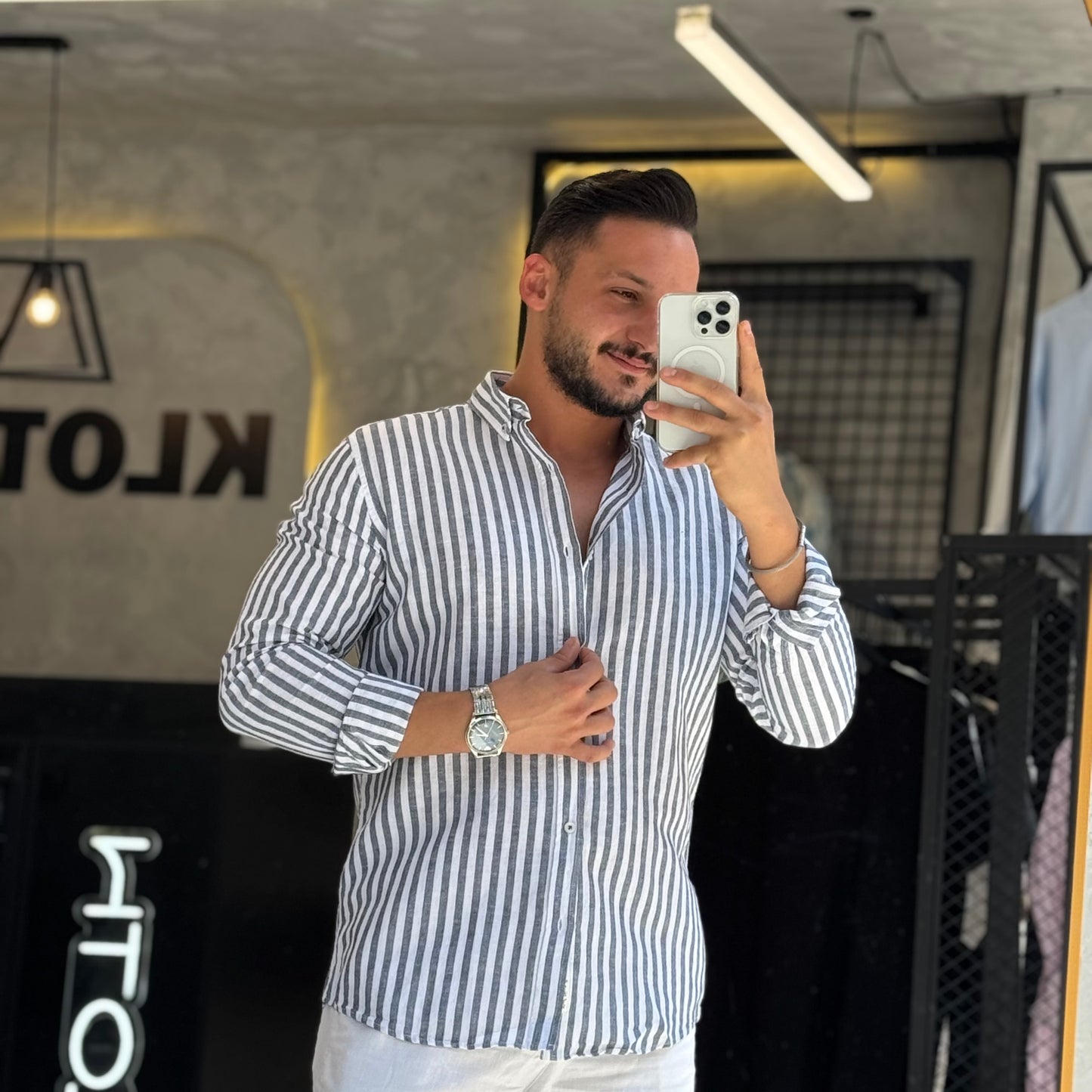 Striped Linen Shirt - Kloth LB