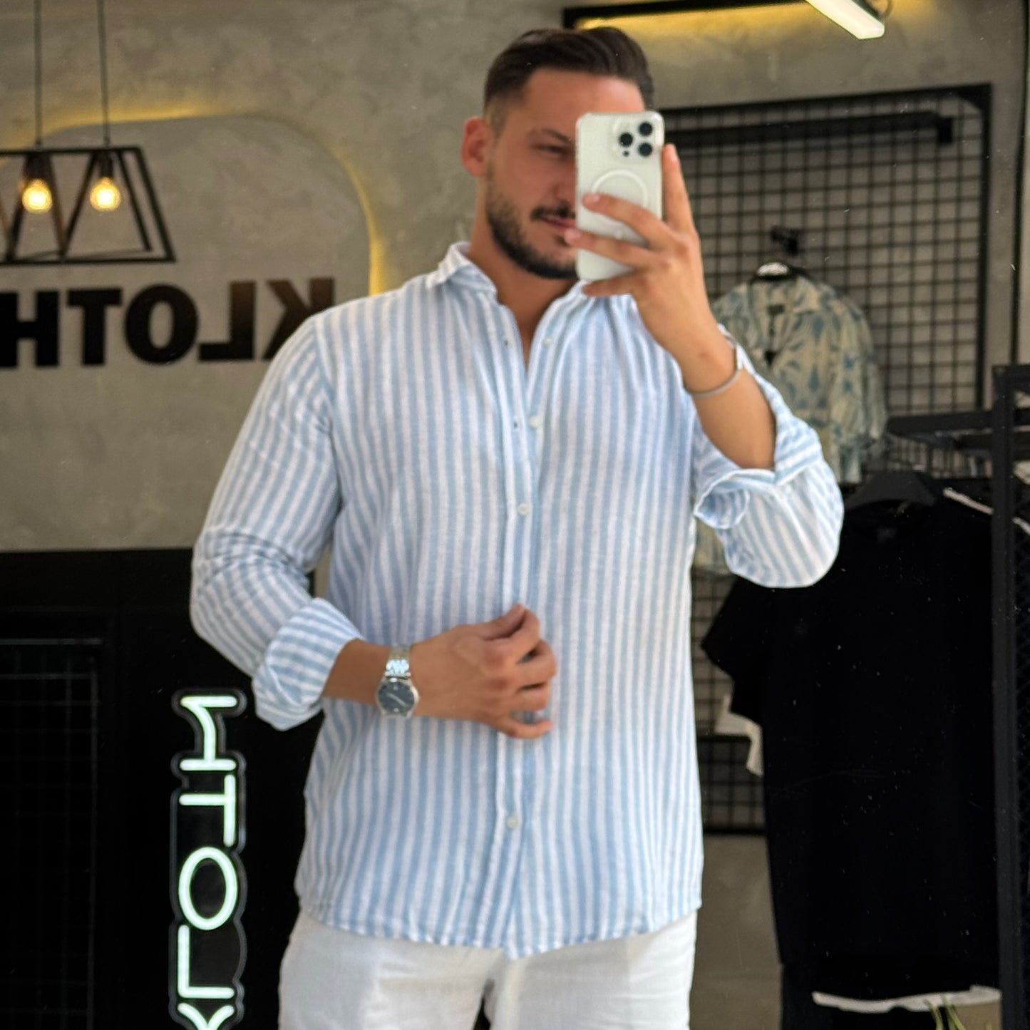 Striped Linen Shirt - Kloth LB