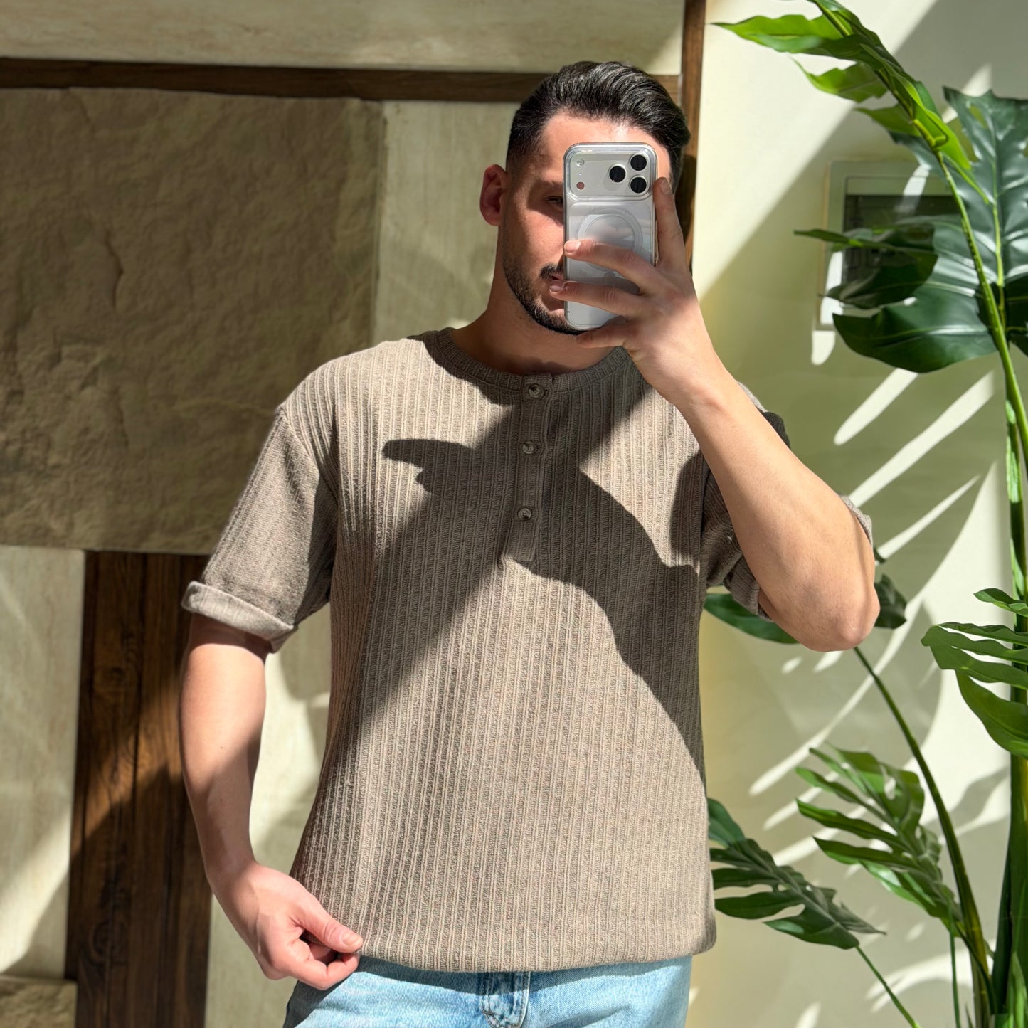 Round Neck Linen T-Shirt