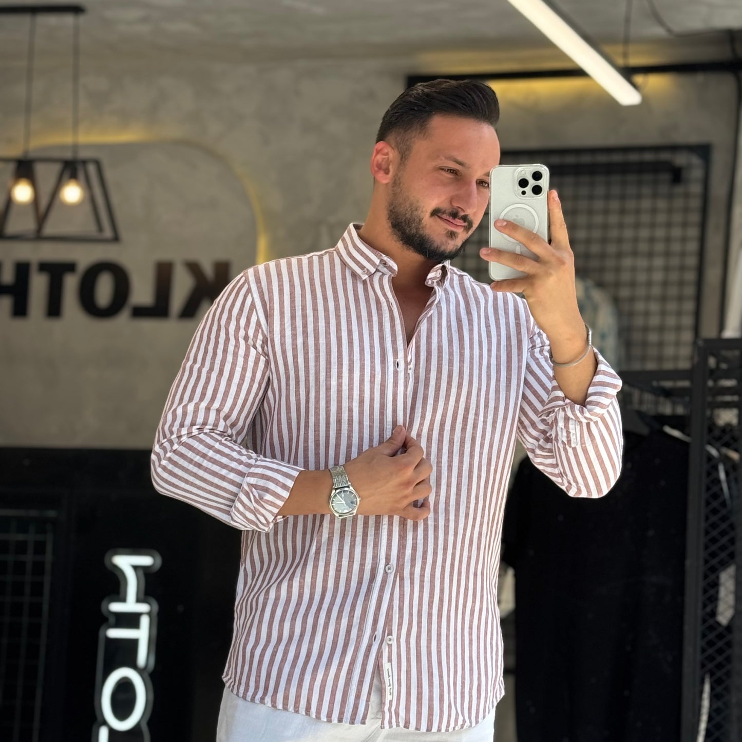 Striped Linen Shirt - Kloth LB